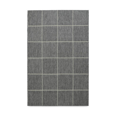 Läs mer om Madrid Square grå/vit - matta med gummibaksida