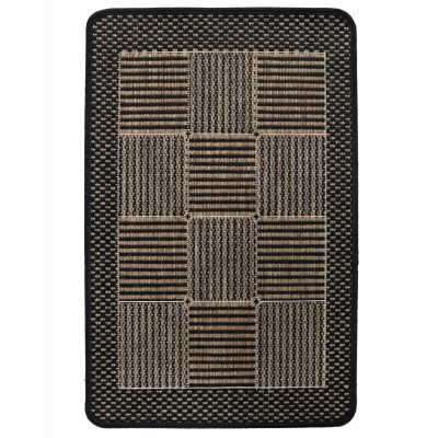 Läs mer om Brick svart - flatvävd matta med gummibaksida