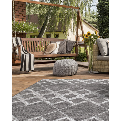 Läs mer om Athena Kilim grå - flatvävd matta