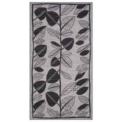 Läs mer om Löv grå - matta med gummibaksida