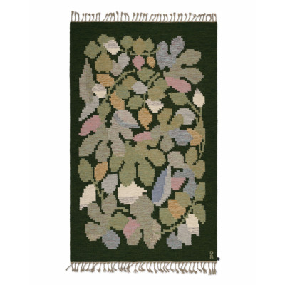 Läs mer om Linné grön - handvävd ullmatta