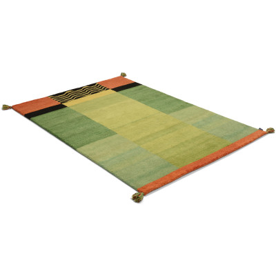 Läs mer om Moder Jord grön - handknuten matta