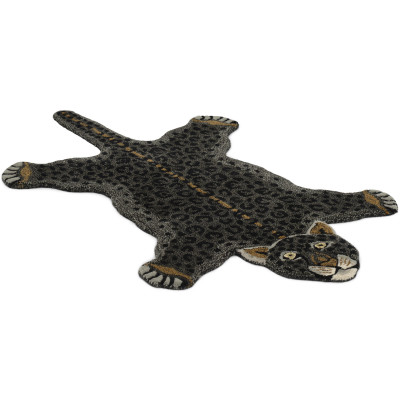 Läs mer om Leopard svart - handtuftad matta