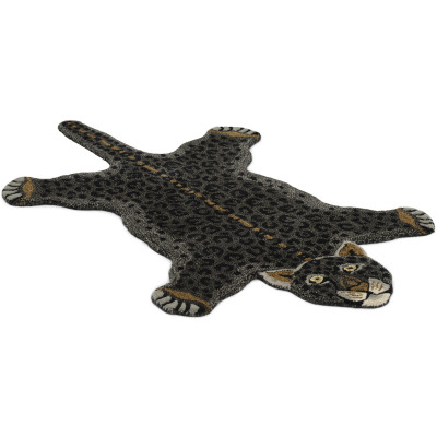 Leopard svart - handtuftad matta