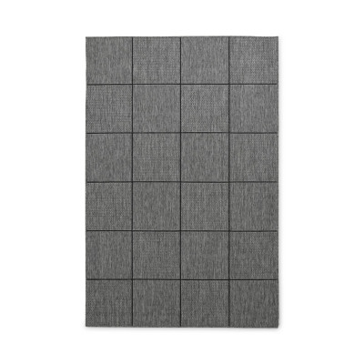 Läs mer om Madrid Square grå/svart - matta med gummibaksida
