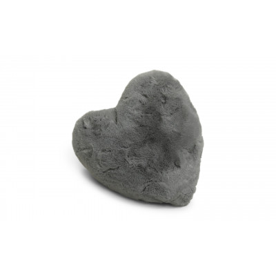 Läs mer om Fluffy heart grå - kudde i konstmaterial
