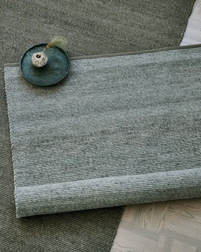 Merino grön - handvävd ullmatta