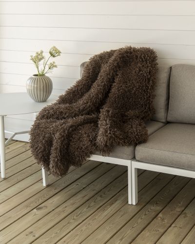 Wooly brown - konstgjord fårskinnspläd