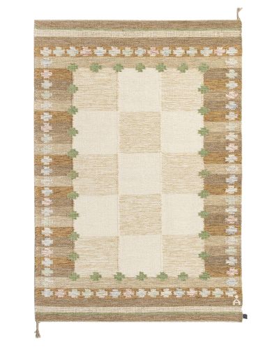 Bolmsö beige - handvävd ullmatta