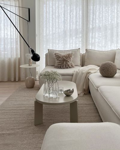 Bello light beige - handvävd ullmatta