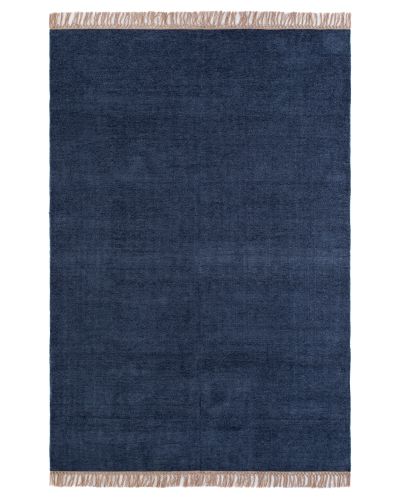 Dover denim blue - handvävd viskosmatta
