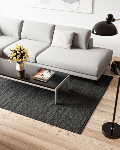 Cotton rug charcoal - trasmatta