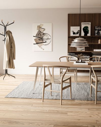 Cotton rug ljusgrå -  trasmatta