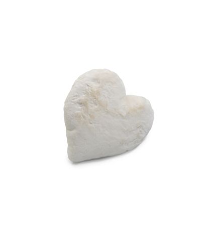 Fluffy heart ivory - kudde i konstmaterial