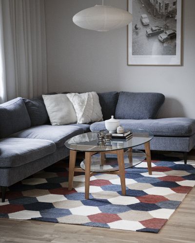 Grace multi - handvävd ullmatta