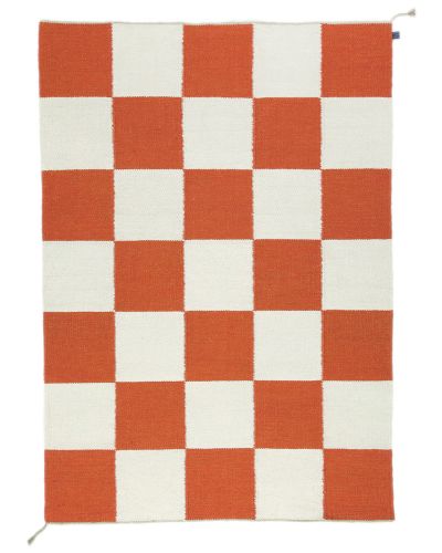 Haga orange - handvävd ullmatta