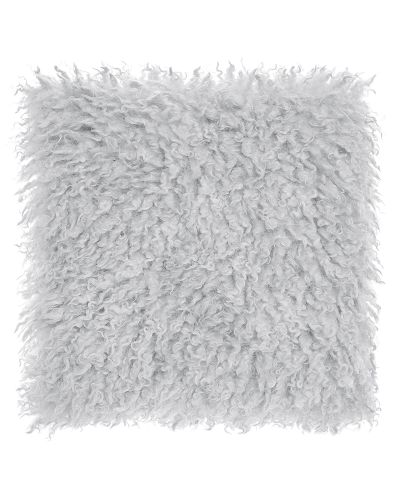 Wooly silver - konstgjord fårskinnskudde