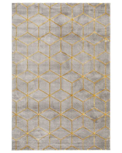 Diamond Cube antracit/guld - maskinvävd matta