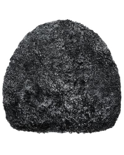 Curly pad forma mörkgrå - rundad stolsdyna med stoppning i lockigt fårskinn