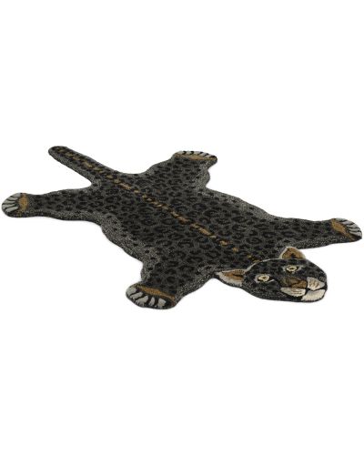 Leopard svart - handtuftad matta