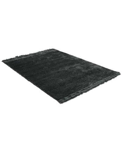 Kisho petrol - handvävd matta med lugg