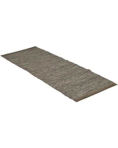 Leather rug wood - trasmatta