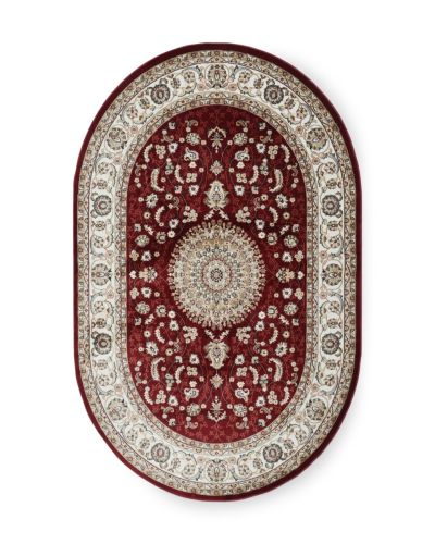 Dubai Medallion oval röd - maskinvävd matta