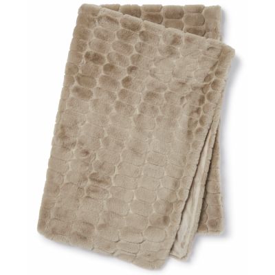 Bubble taupe - pläd i konstmaterial