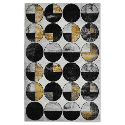 Art Circle svart/guld - maskinvävd matta