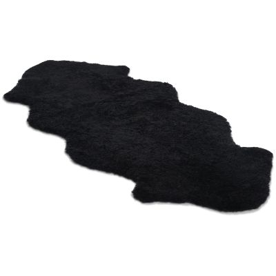Curly svart 301599 - 1,5 ihopsytt lockigt fårskinn