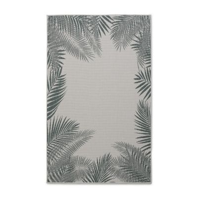 Palma grön - flatvävd matta