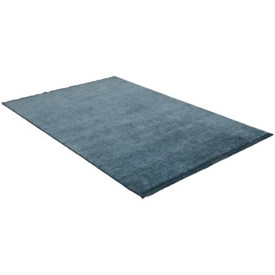 Drama handloom blue coral - handvävd matta med lugg