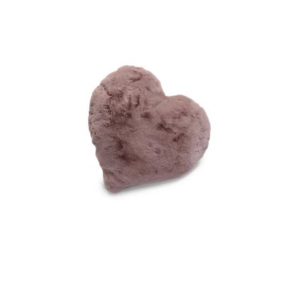 Fluffy heart rosa - kudde i konstmaterial