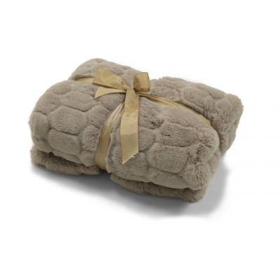 Bubble taupe - pläd i konstmaterial