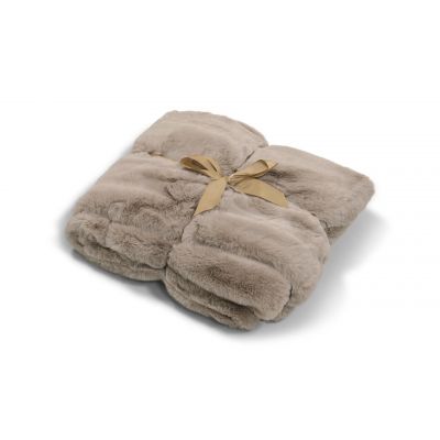 Fluffy taupe - pläd i konstmaterial
