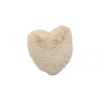 Fluffy heart beige - kudde i konstmaterial